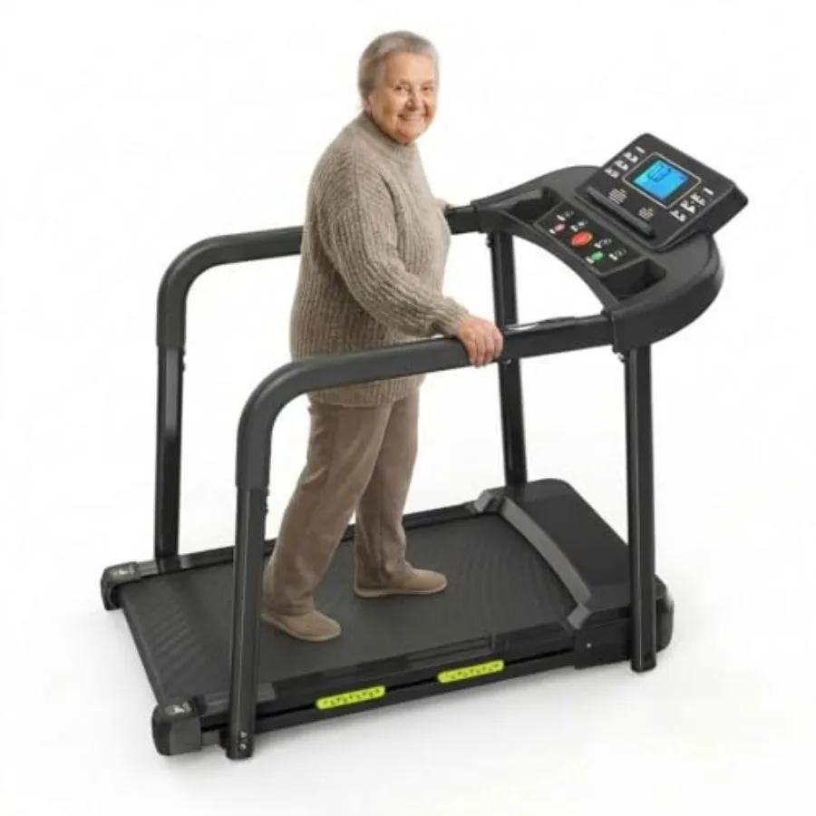 Walking Treadmill for Seniors with Extended Handrails, 2.5HP, 300LB Capacity, Double Shock Absorption, Treadmills for Home, Per