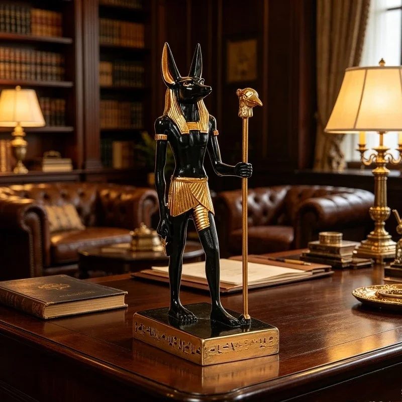 Mystical Anubis Statue Egyptian God Sculpture Premium Resin Figurine Ancient Mythology Home Office Decor Unique Collectible