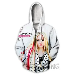 New Fashion  3D Print  Avril Lavigne  Zipper Hoodies Zip Up Hooded Sweatshirts Harajuku Hoodie Hip Hop Sweatshirts   Z01