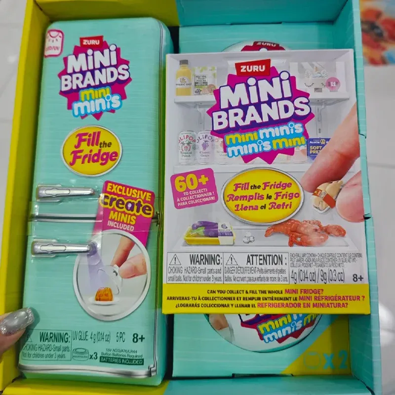 New ZURU Mini Refrigerator Blind Box Mini Toy Set Great Baby House Scene Playable Gift For Children