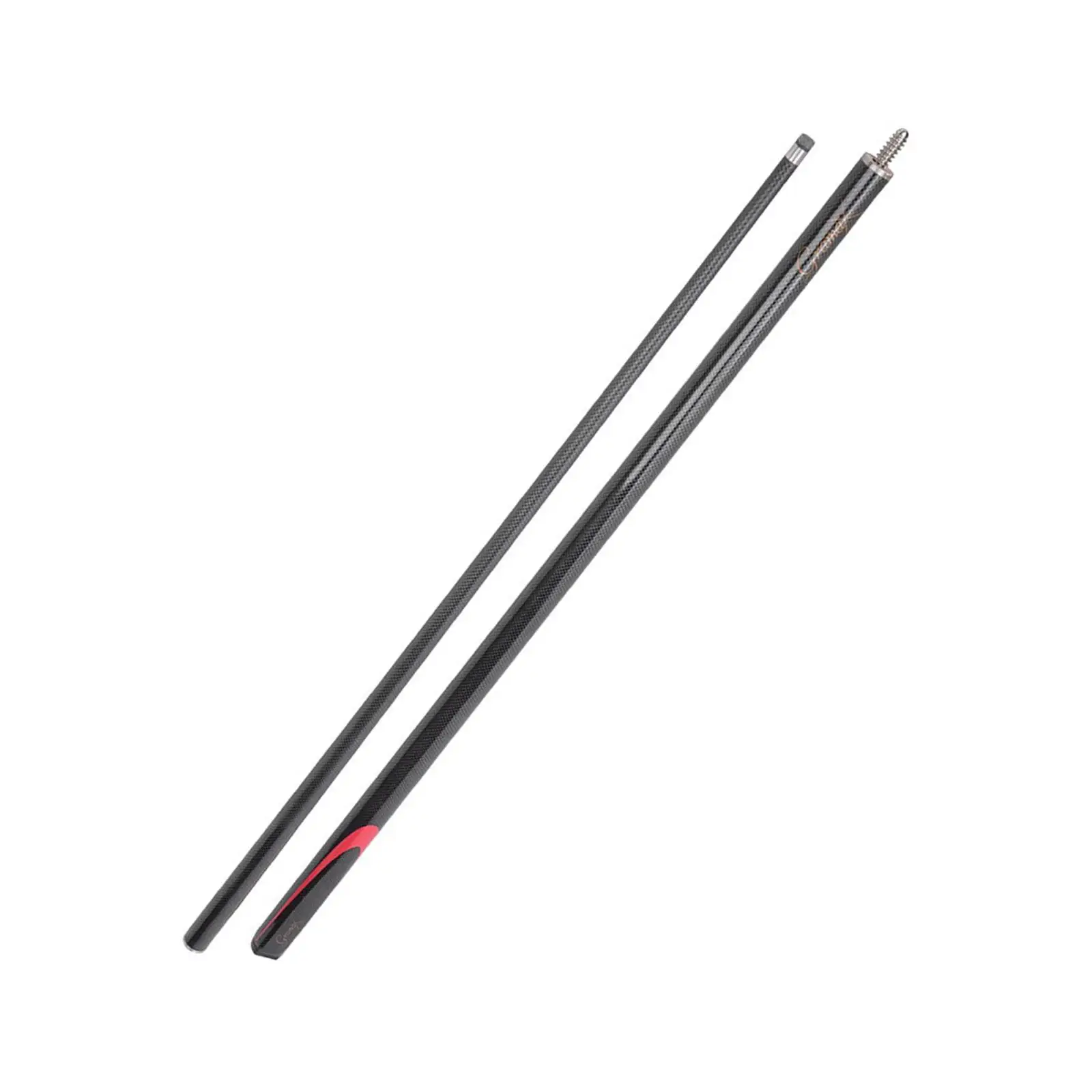 Black Carbon Fiber Billiard Cue Two Section Snooker Pool Stick 57 Inch Shaft for Game Room Practice