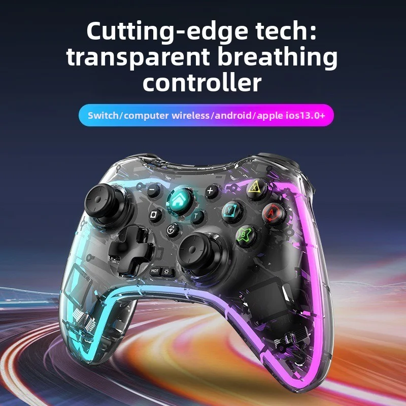 For Black Myth Goku S03 transparent game controller for PC, Switch, Android and iOS, with vibrant six-axis functionality