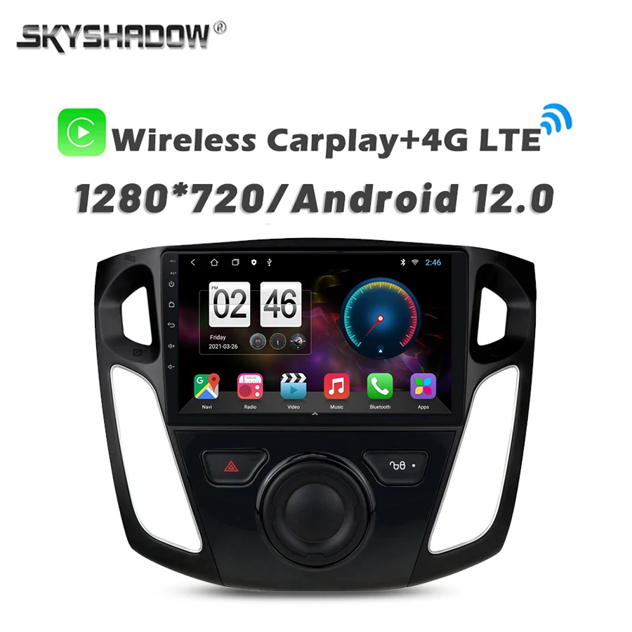 720P 8G+256G 360 Camera DSP Carplay Android 14.0 Car DVD Player GPS Map WIFI Bluetooth RDS Radio For Ford Focus 3 Mk 3 2013-2017