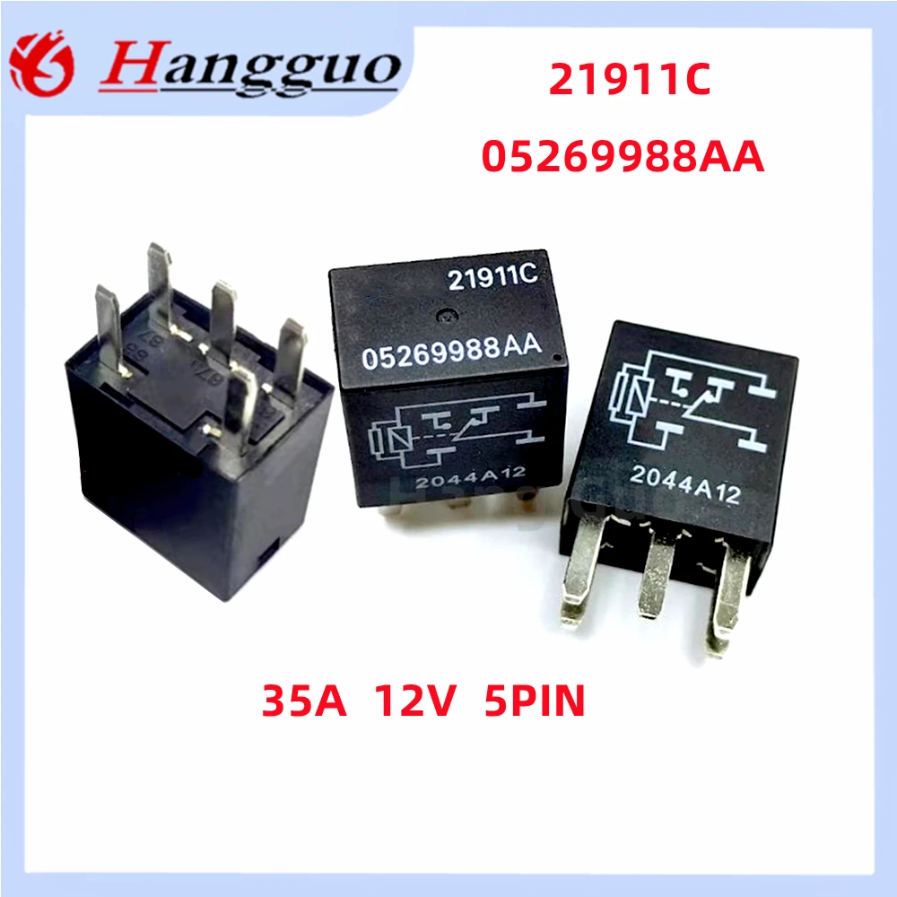 2 Pçs/lote Original 21911C 05269988 Relé de caixa de segurança automática AA 35A 12V 5 pinos 21911C 05269988 Relé do compressor