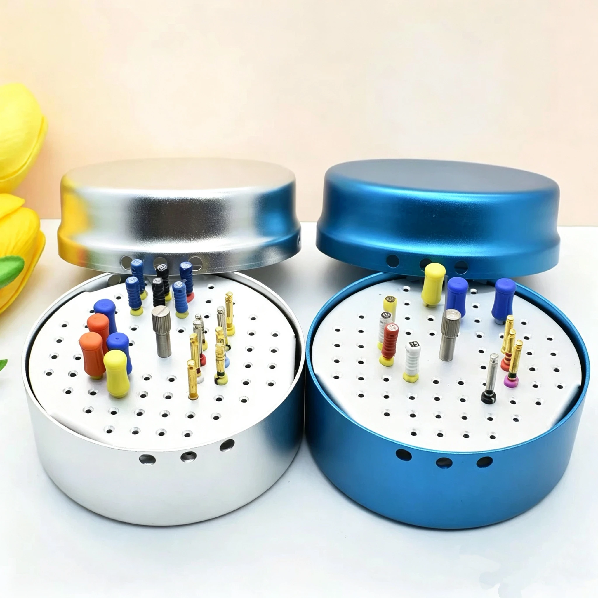 Dental Disinfection Diamond Burs Holder Box 72Hole Endo Files Holder Box Autoclave Dentistry Organizer Odontologia Tools
