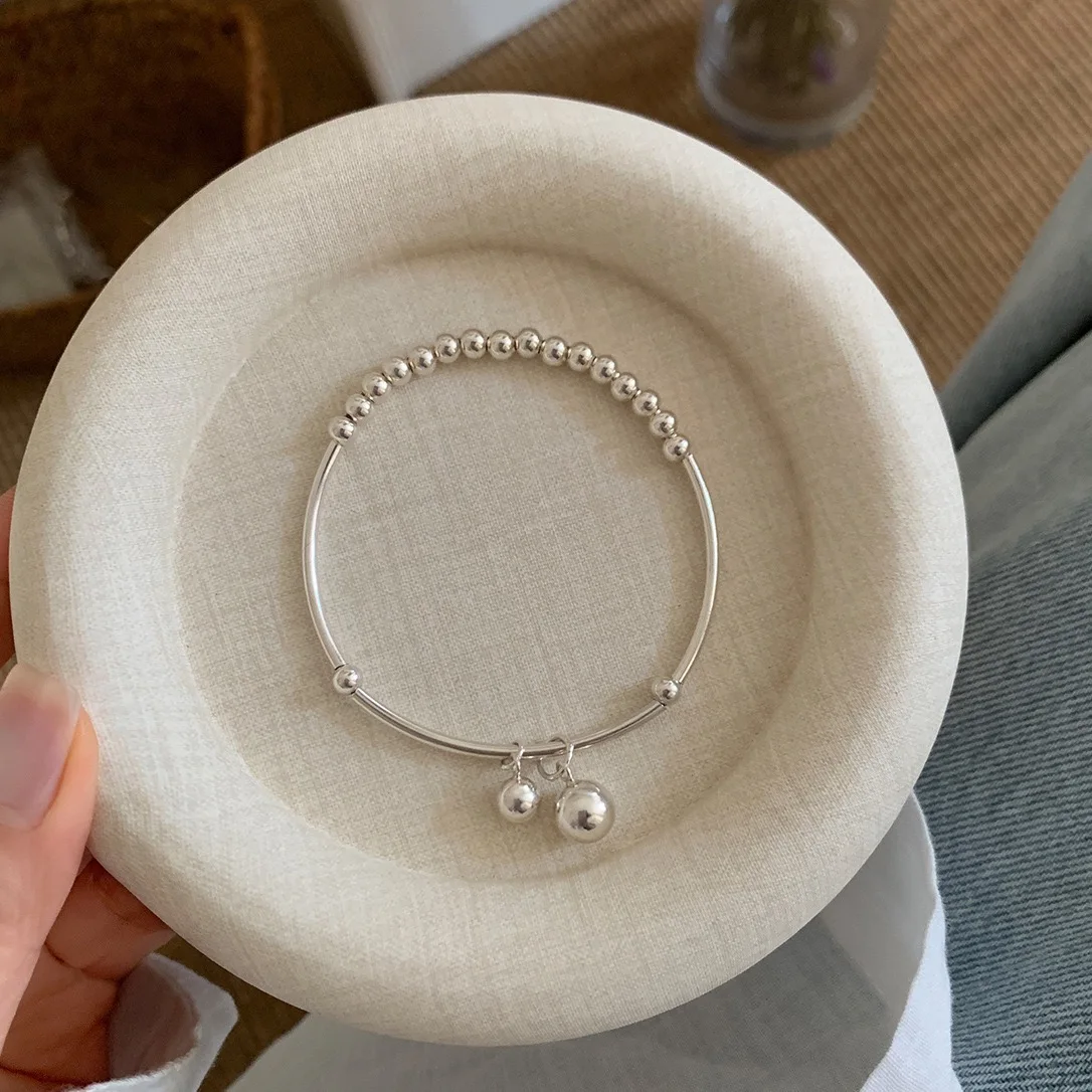 925 Sterling Silver Bracelets for Women Men String Accessories Trend Bell Shape Bracelet Party Jewelry Gift