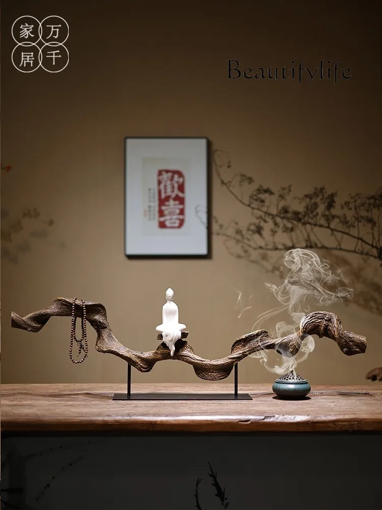 

New Chinese Zen Resin Ornament Home Living Room Tea Room Entrance Office Hotel Wabi **** Wind Ornament