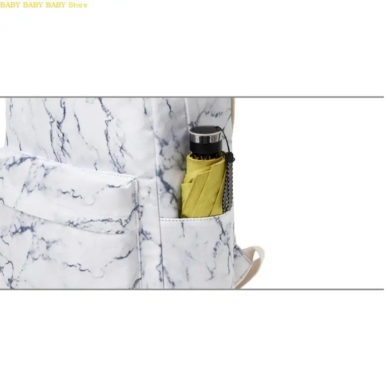 

Q81A Marble Backpack with Lunch Tote Pencil Bag Daypack School Bags for Student