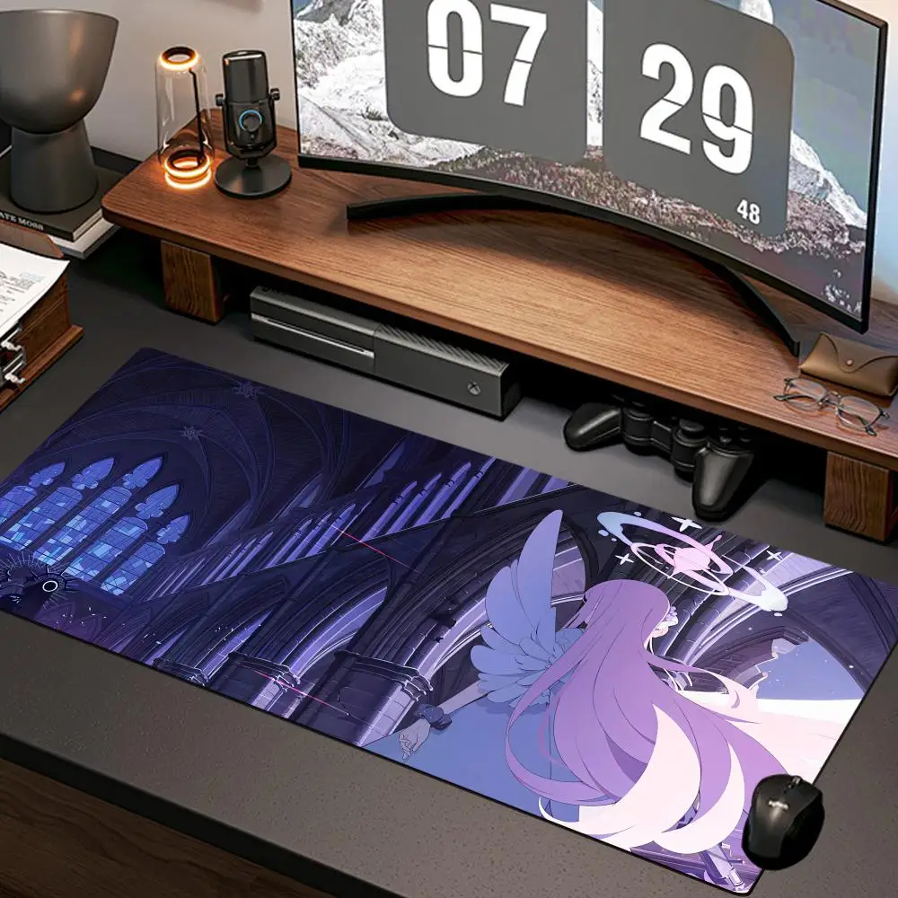 

XXL Large B_blue A_archive Mousepad Gamer Keyboard Pad HD Printing Rubber Mouse Pad Game Desk Mat Kawaii Cute Deskpad Mice Pad