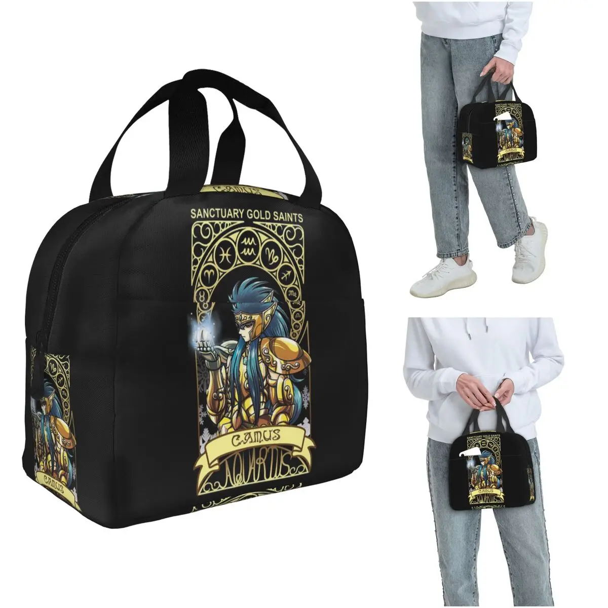 

Knights Of The Zodiac Insulated Lunch Bag for Women Office Cooler Thermal Food Box Tote Portable Lunch Boxes Container
