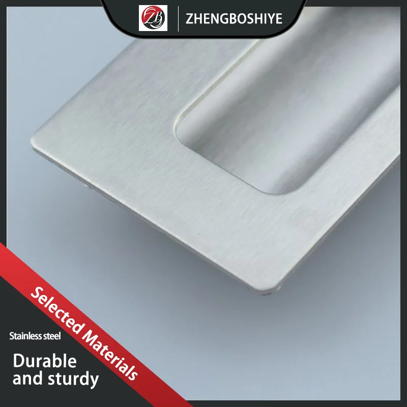 

4 Pieces Concealed Industrial Concealed Embedded Kitchen Cabinet Buckle Handle 304 Stainless Steel Brushed Wire
