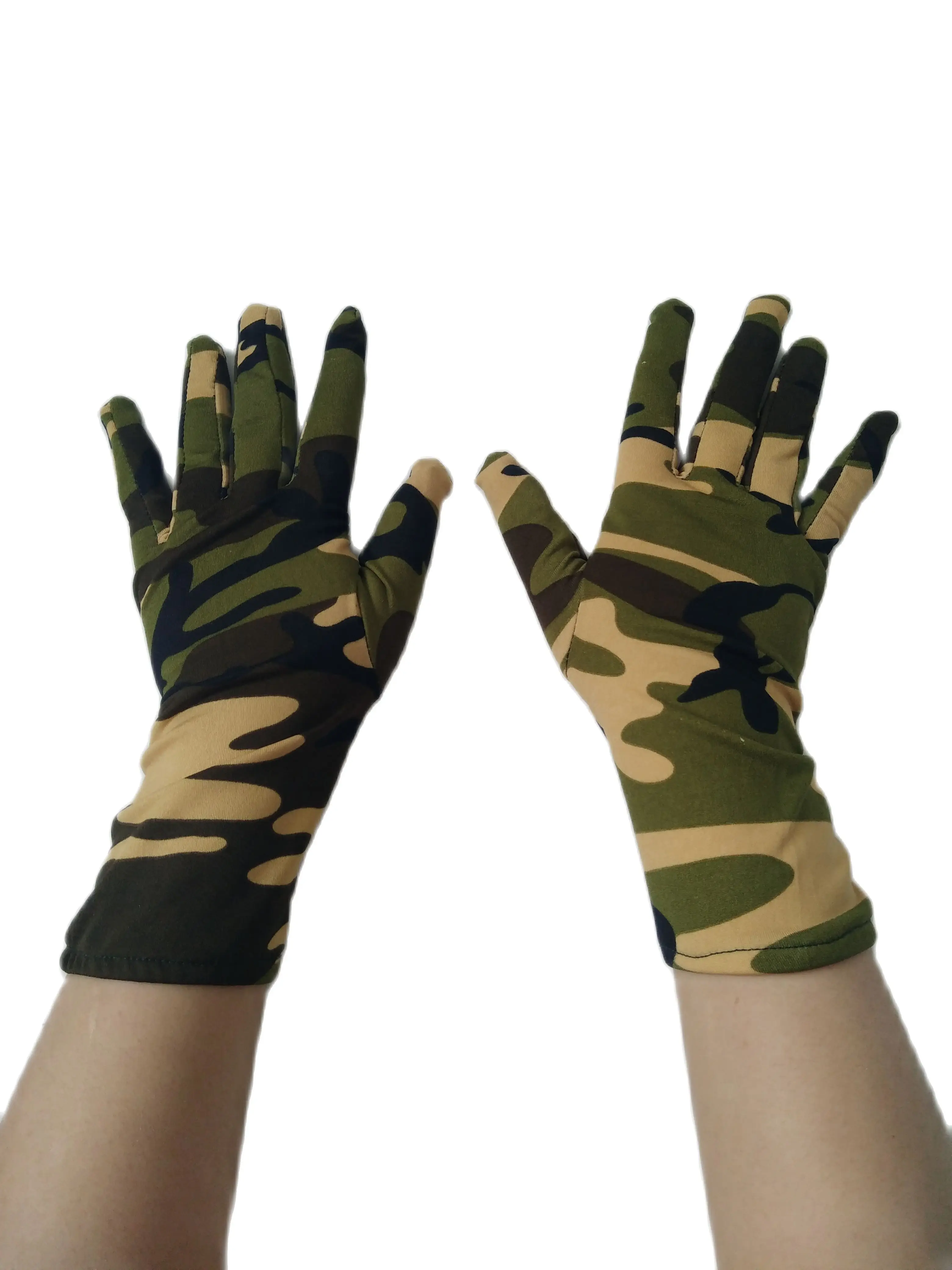 camo green color Adult women men Spandex short Gloves High Elastic Gloves Driving Hand guards Dance Glove