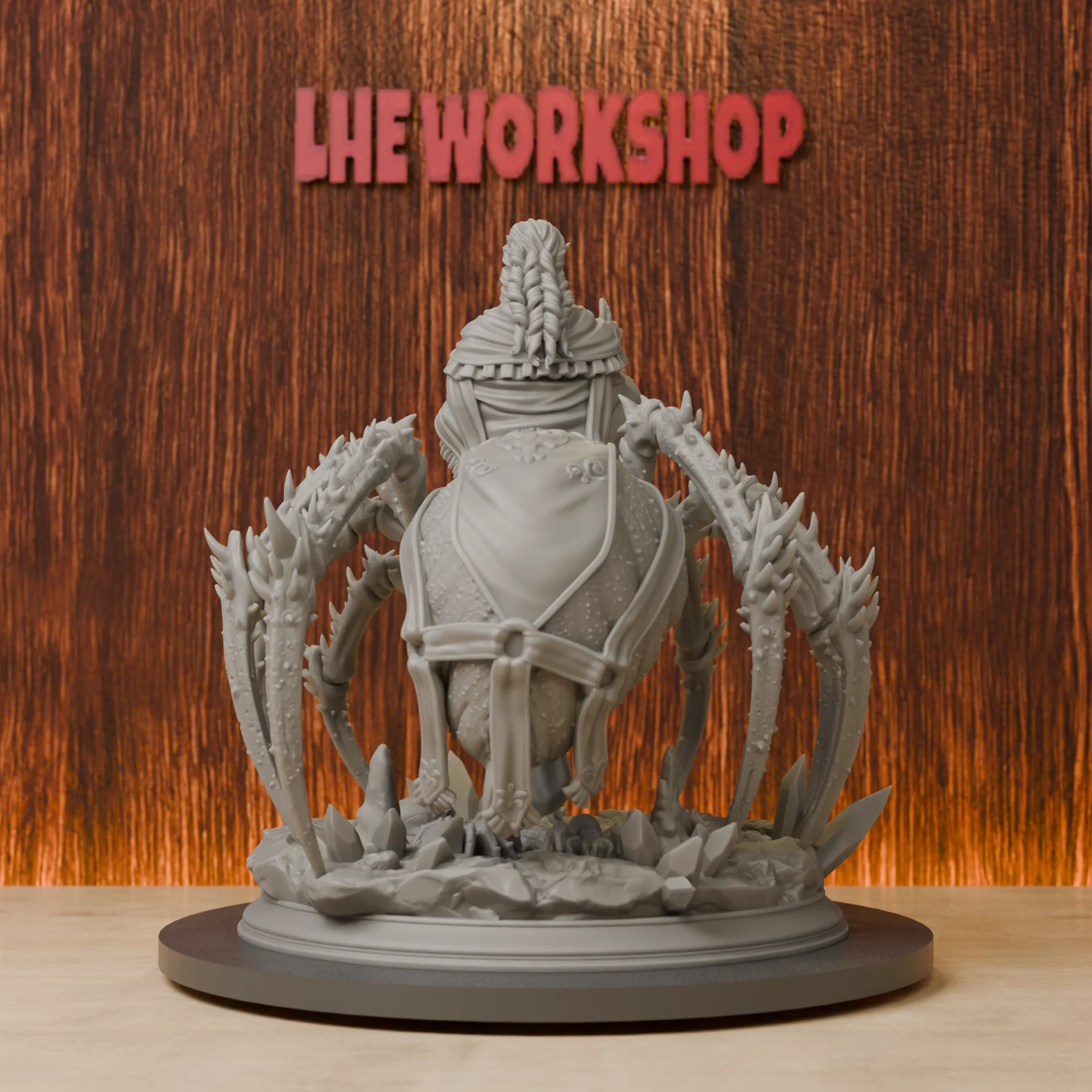 Drider Matron Miniatures | 28mm-38mm | Resin 3D Printed DND Pathfinder Mini | Unpainted Grey