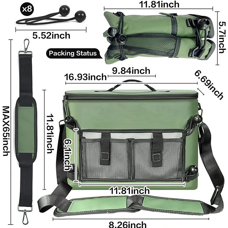 ISURE MARINE Kayak Cooler, Waterproof Seat Back Cooler for Kayaks with Lawn-Chair Style Seats, Kayak Accessories Cooler Bag