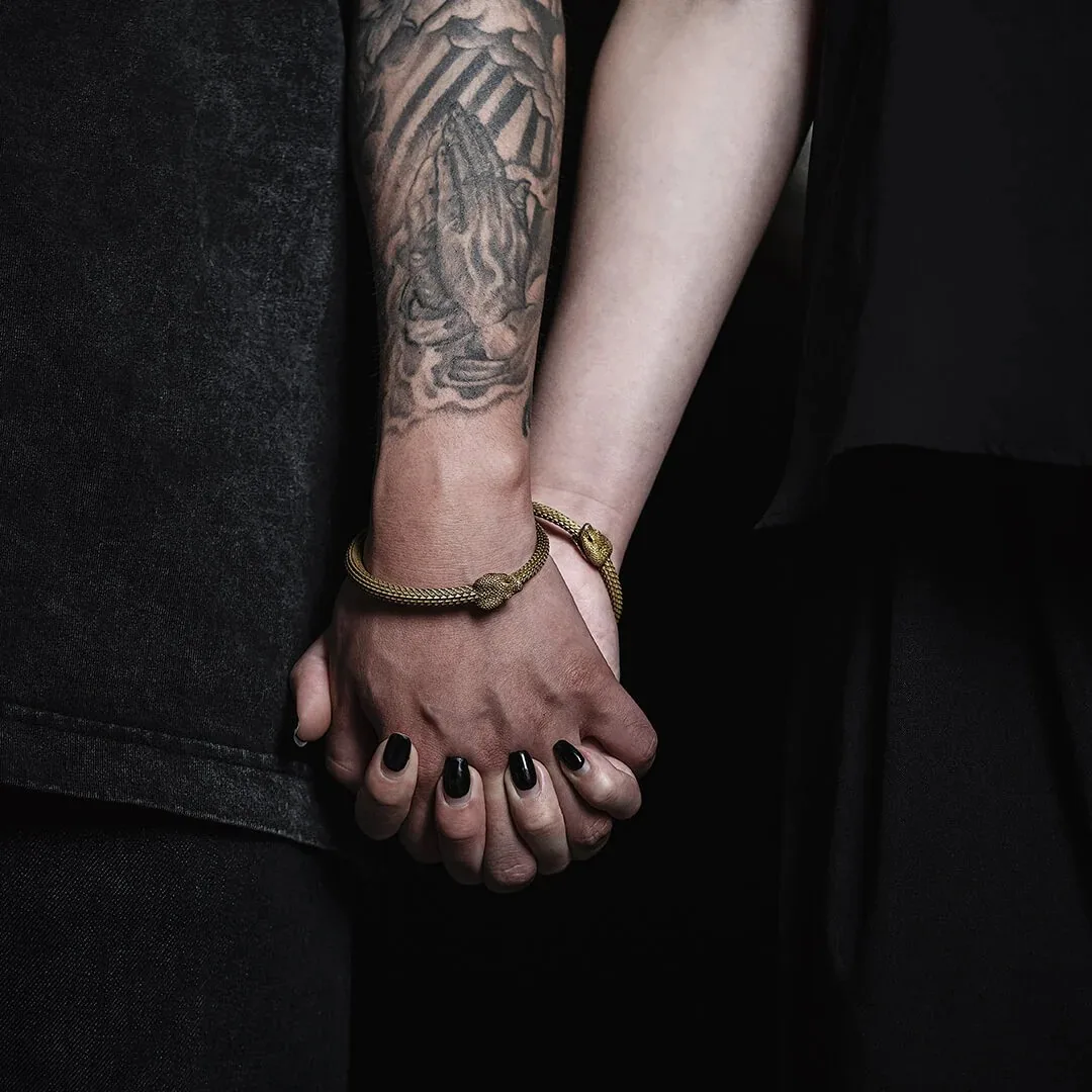 COPPERTIST.WU Mens Ouroboros Bracelet Snake Bangles for Women Cool Cuff Arm Vintage Aesthetic Jewelry