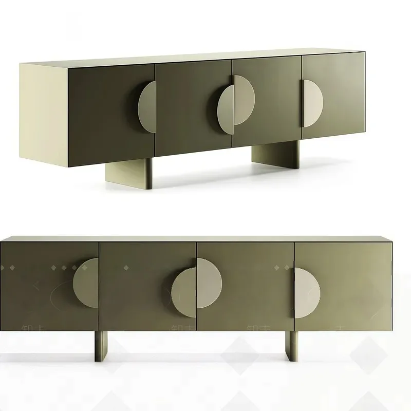Light Luxury Ash Wood Porch Cabinet with Metal Legs Modern Simple Floor Storage Side Cabinet Customizable