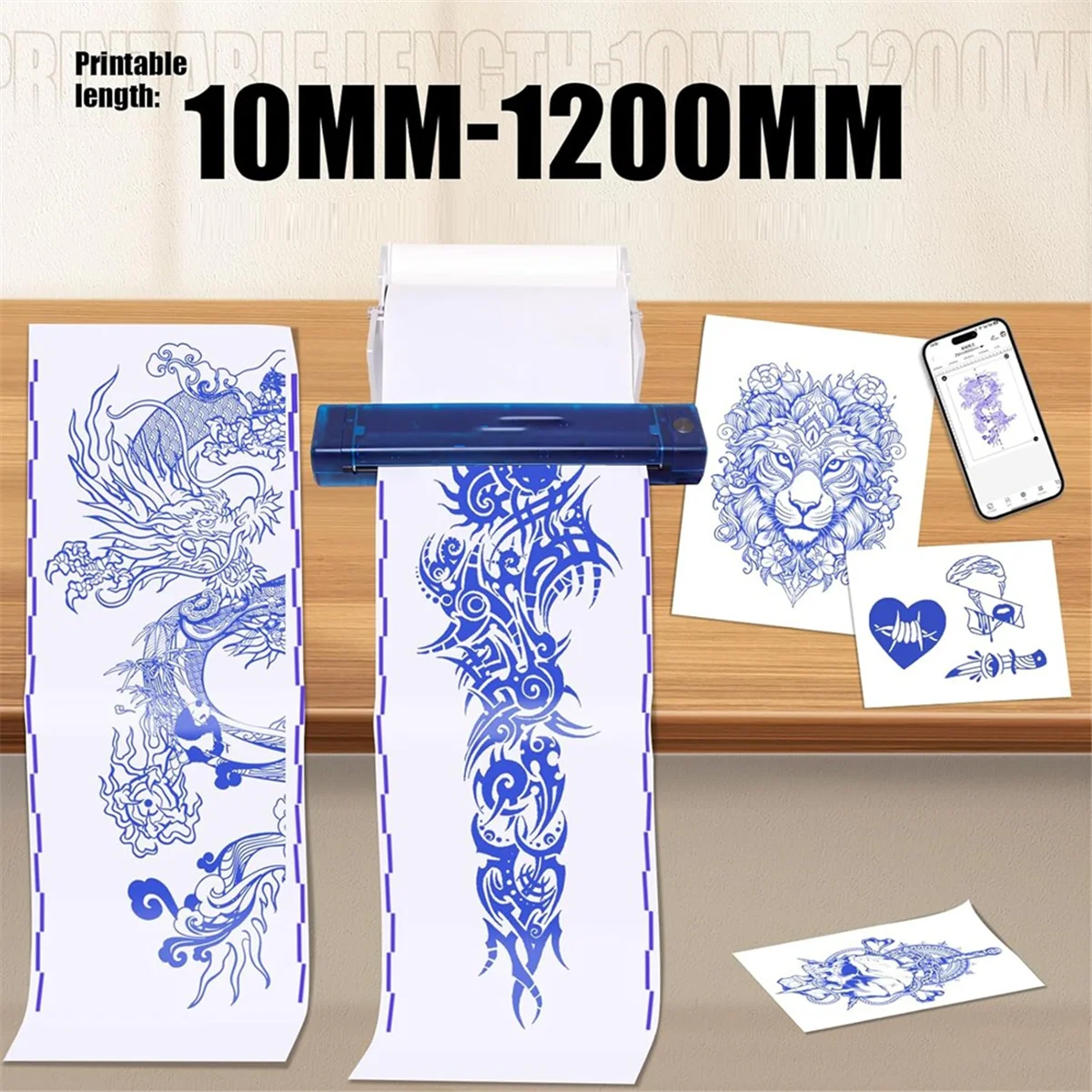 AA98 Transfer Paper - 95ft Tattoo Paper Roll, Double Layer Thermal for Long Drawing Function Transfer Machine