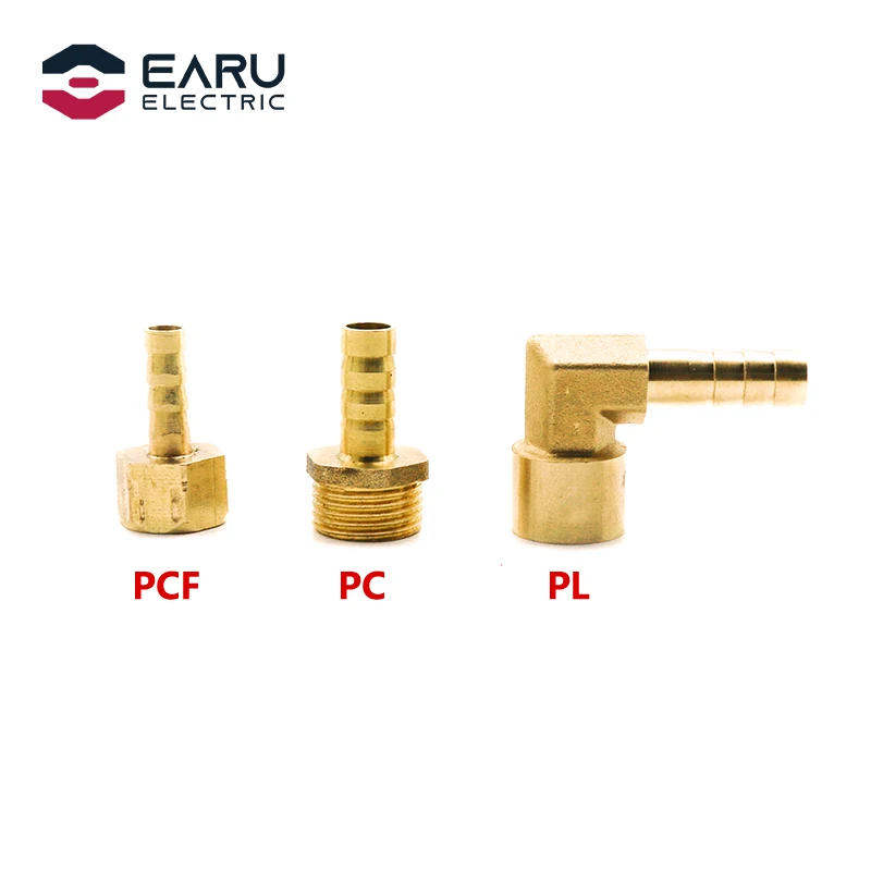 Pagoda connector 6 8 10 12 14mm hose barb connector, hose tail thread 1/8 1/4 3/8 1/2 inch thread (PT)brass water pipe fittings