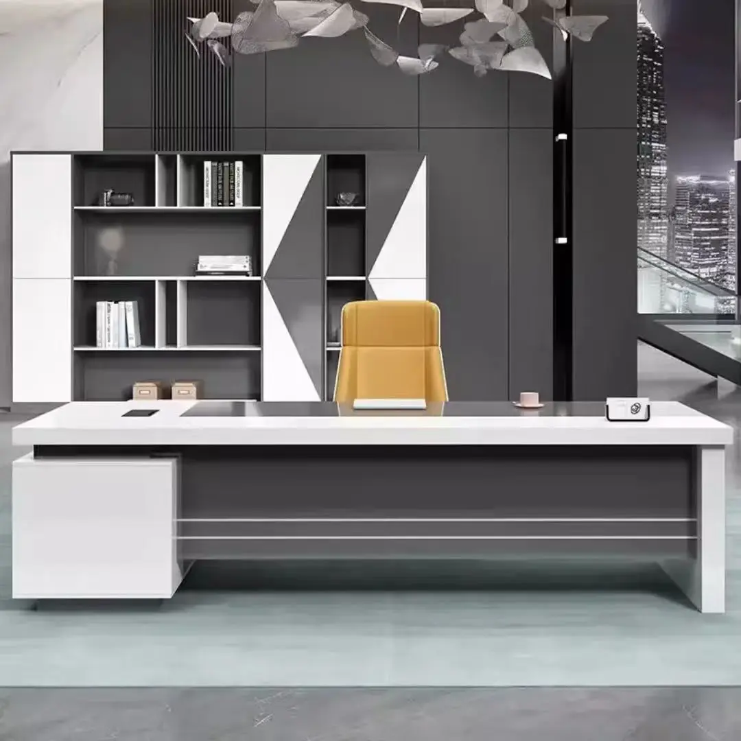 

bcModern luxury office desk Boss's desk Simple and comfortable Wooden office desk Custom size Executive desk*