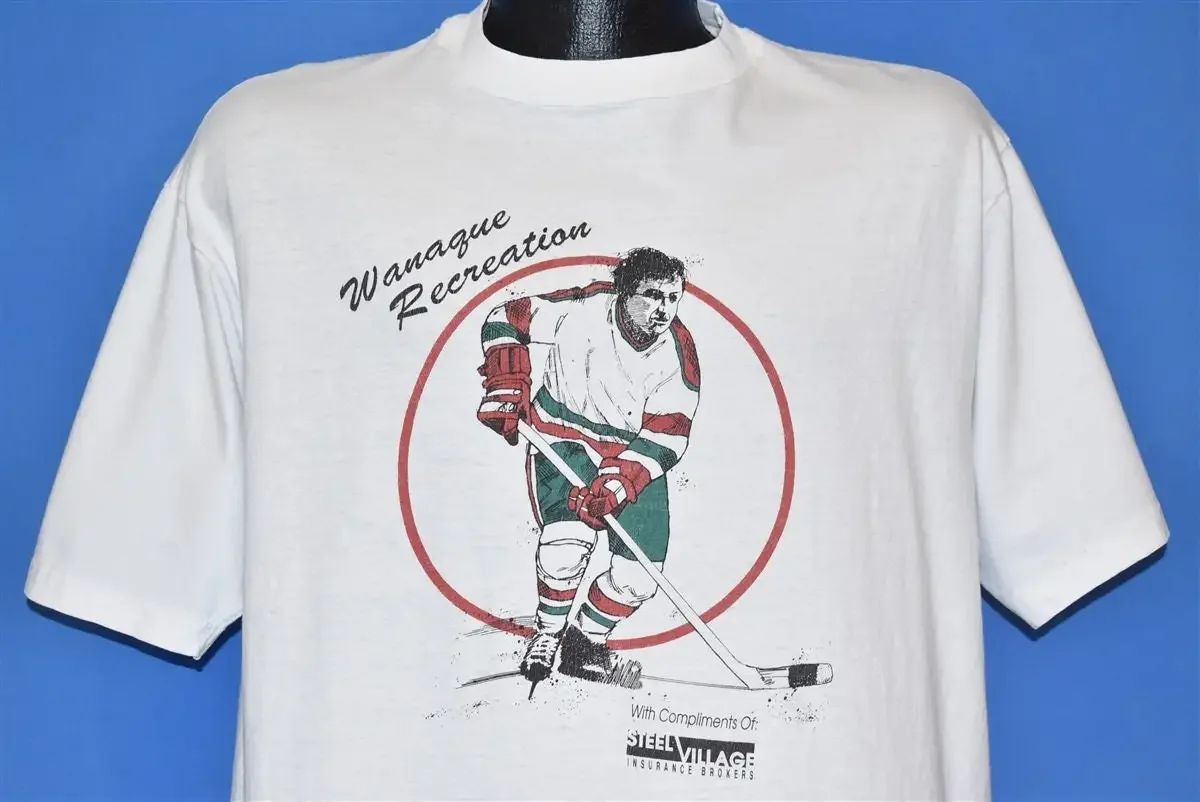 90s Wanaque Recreation Hockey New Jersey Steel Village T Shirt Extra Large
