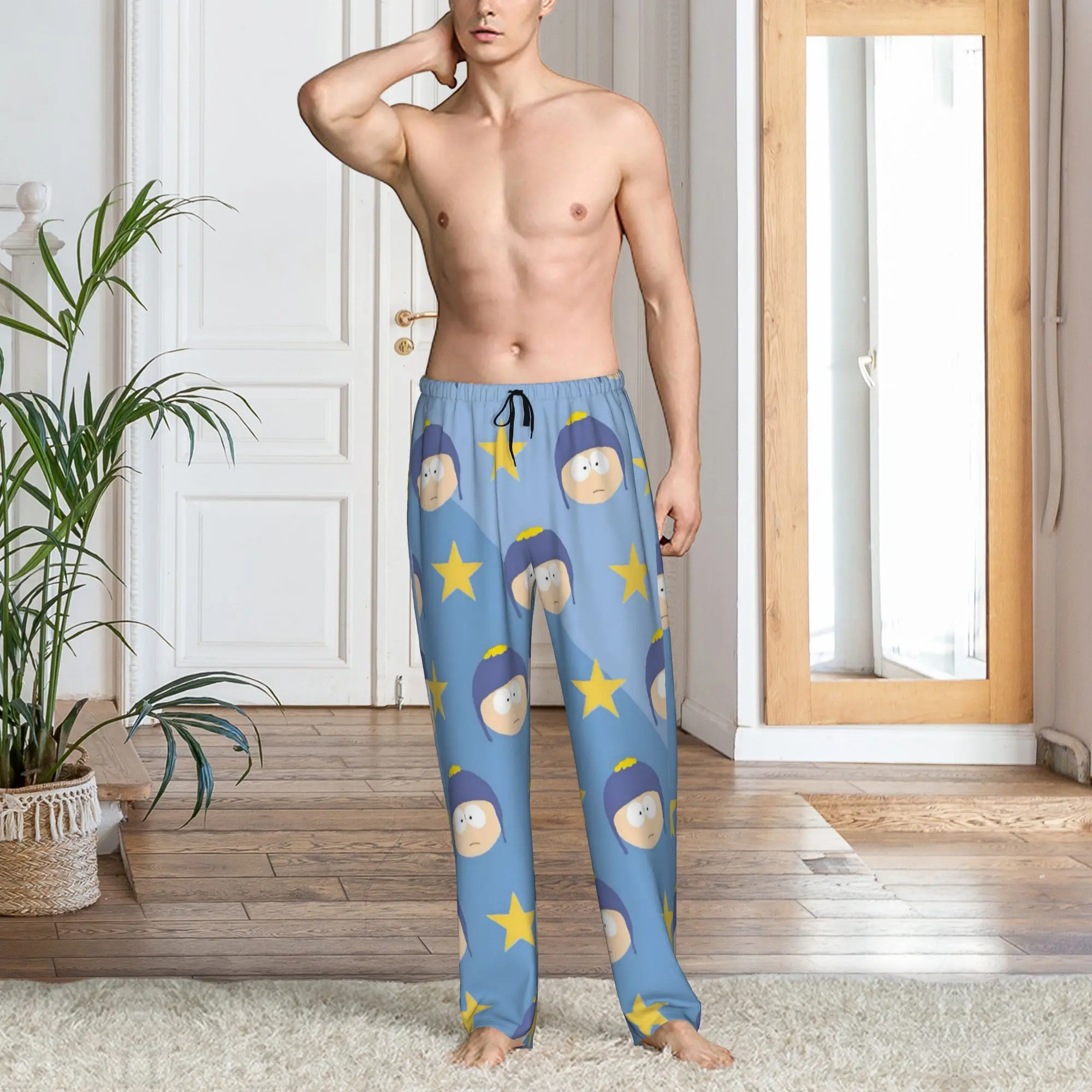 Custom E-Ericed Cartoon Pajama Pants Men Kennyed Kyled Staned Anime Sleepwear Lounge Sleep Bottoms Stretch with Pockets - view 6