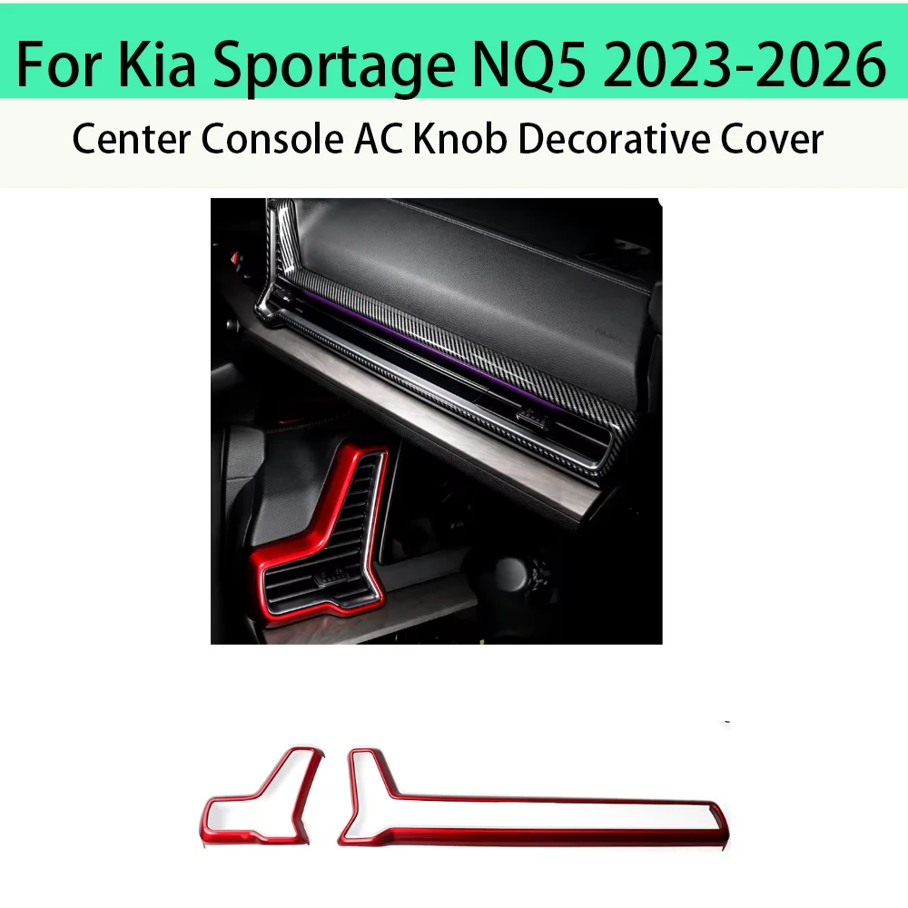 For Kia Sportage NQ5 2023-2025 Left Hand Drive Red Center Console AC Knob Decorative Cover Stripe Car Interior Accessories