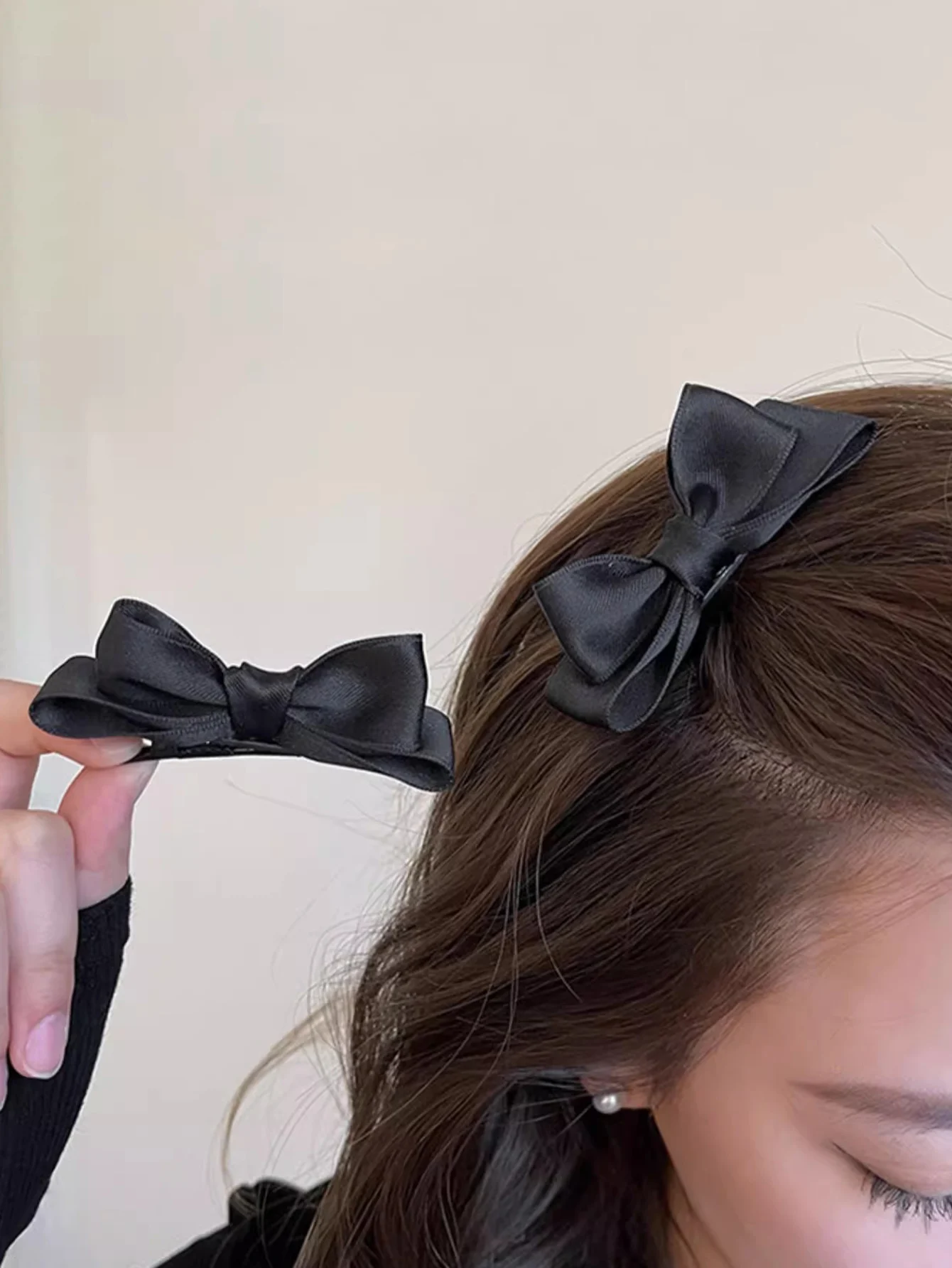 Lystrfac 2Pcs/Lot Hair Bow For Women Girls Hairpin Simple Fashion Top Hair Clip Ladies Hairgrips Hair Accessories