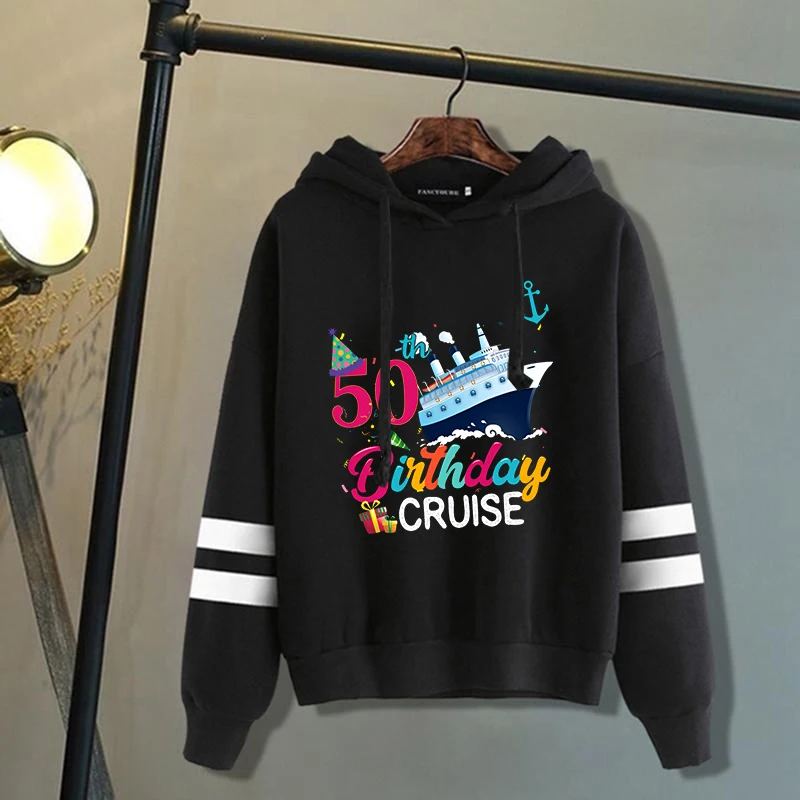 

New 50Th Birthday Cruise Printed Hooded Sweatshirt Autumn Winter Women Men Harajuku Hoodie Fleece Loose Casual Hoodies Xxs-4Xl