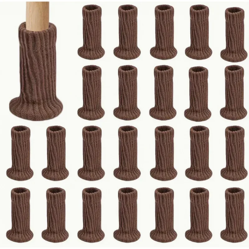 4P Double-Layer Knitted Thick Stitching Round Bottom Anti-Slip Table and Chair Foot Pad Foot Cover Chair Bench Leg Protection