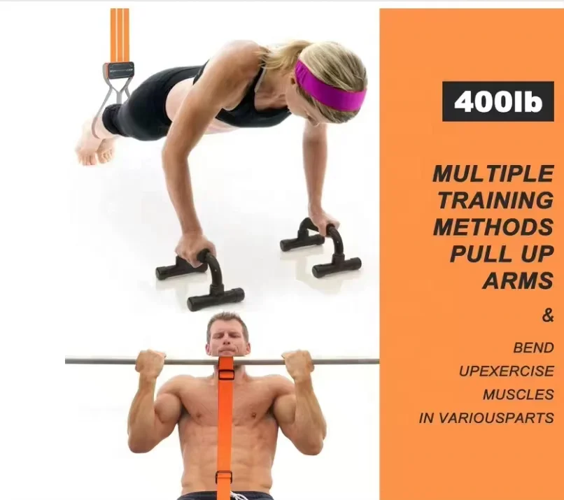 Height Adjustable Digital Strap and Comfortable Foot Strap Stackable Pull-up Resistance Strap Set