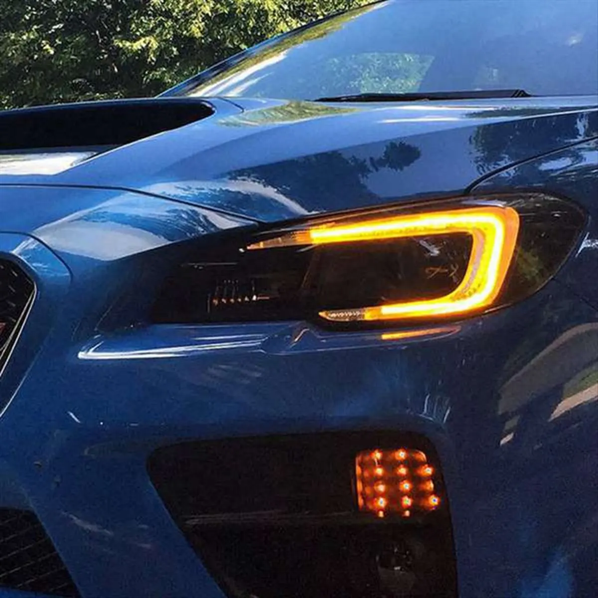 Stable- Car LED Daytime Running Light Angel Eye DRL with Turning Light for Subaru WRX/STI Legacy 2015-2018