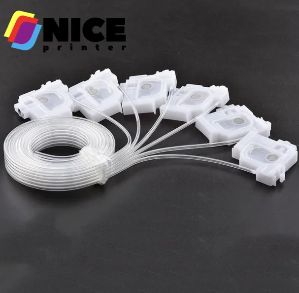 6 kleur Inkt Buis Demper voor Voor Epson R330 L800 L805 L1800 R1390 Inkt Filter/Dumper met inkt buis slang DX4 pijp lijn demper