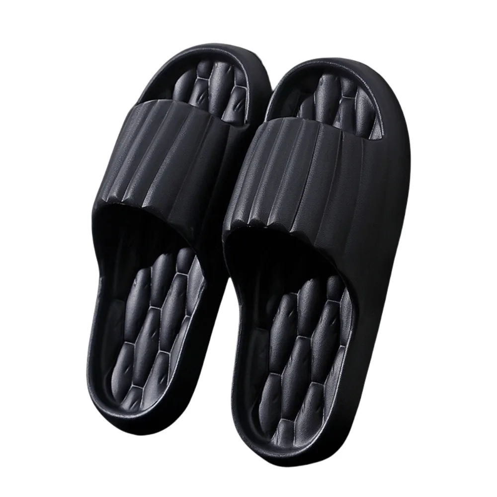 

Корейские модные толстые тапочки на платформе, черные, белые, розовые, зеленые пляжные туфли, нескользящие шлепанцы, домашняя обувь унисекс на мягкой подошве из ЭВА