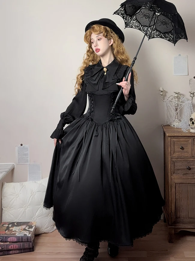 

- Astris - Reversible Classic Lolita High Waist Fishbone Skirt by Forest Song