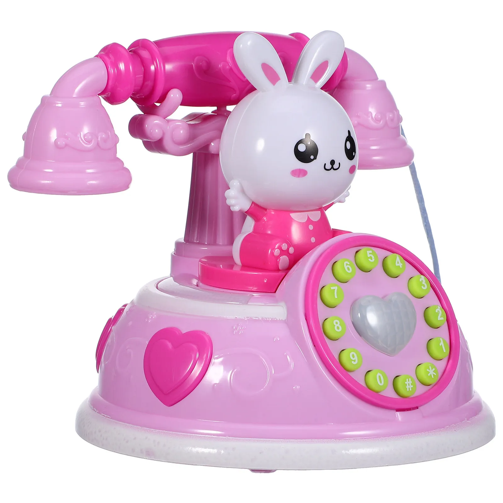 Plastic Small Dial Simulation Telephone Phone Child Role Playing Educational Interactive Home Appliance Simulation Telephone Toy
