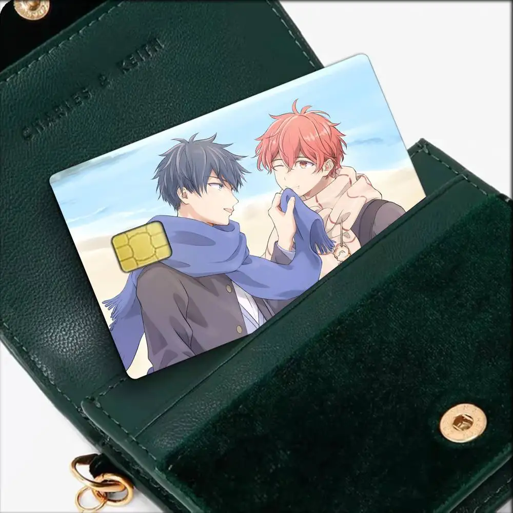 Given BL Anime Ritsuka Mafuyu Sato Waterproof Film Skin Cover Credit Card Stickers Debit Front Bank Bus Pass