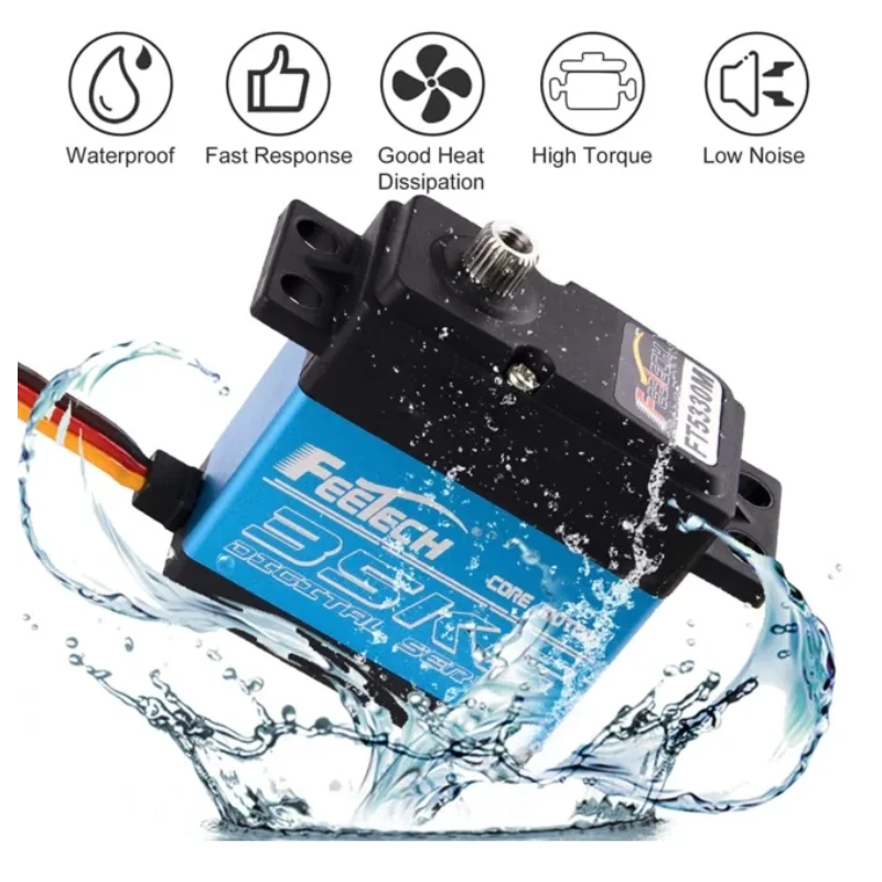 Servomoteur numérique personnalisé FT5330M, étanche, 7.4V, 35KG, noyau d'engrenage en acier, pour échelle 1/10, Kit robotique de direction de voiture Rc, éducation