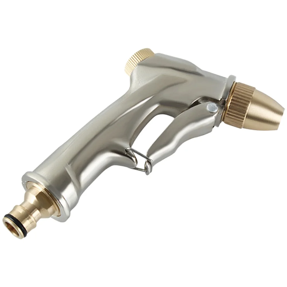Brass Garden Hose Nozzle Heavy Duty Metal Sprayer with Customizable Spray Patterns for Garden and Car Cleaning