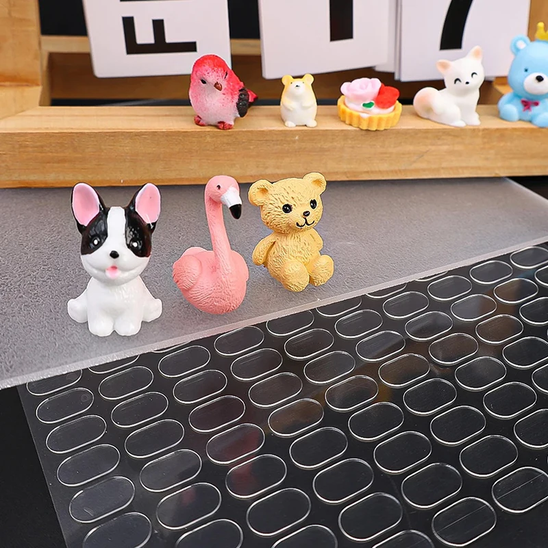 100 ピース/セット透明両面シームレス接着剤パッドステッカー風景人形足固定接着剤パッチ