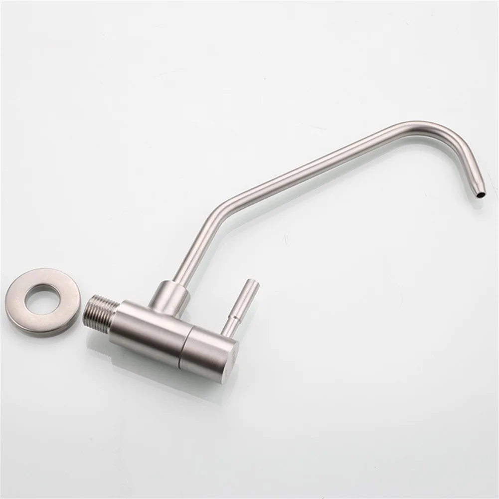SUS304 Stainless Steel Gooseneck Bend Spout Tap Wall Mounted Household Water Purifier Drinking Water Filter Practical Hardware