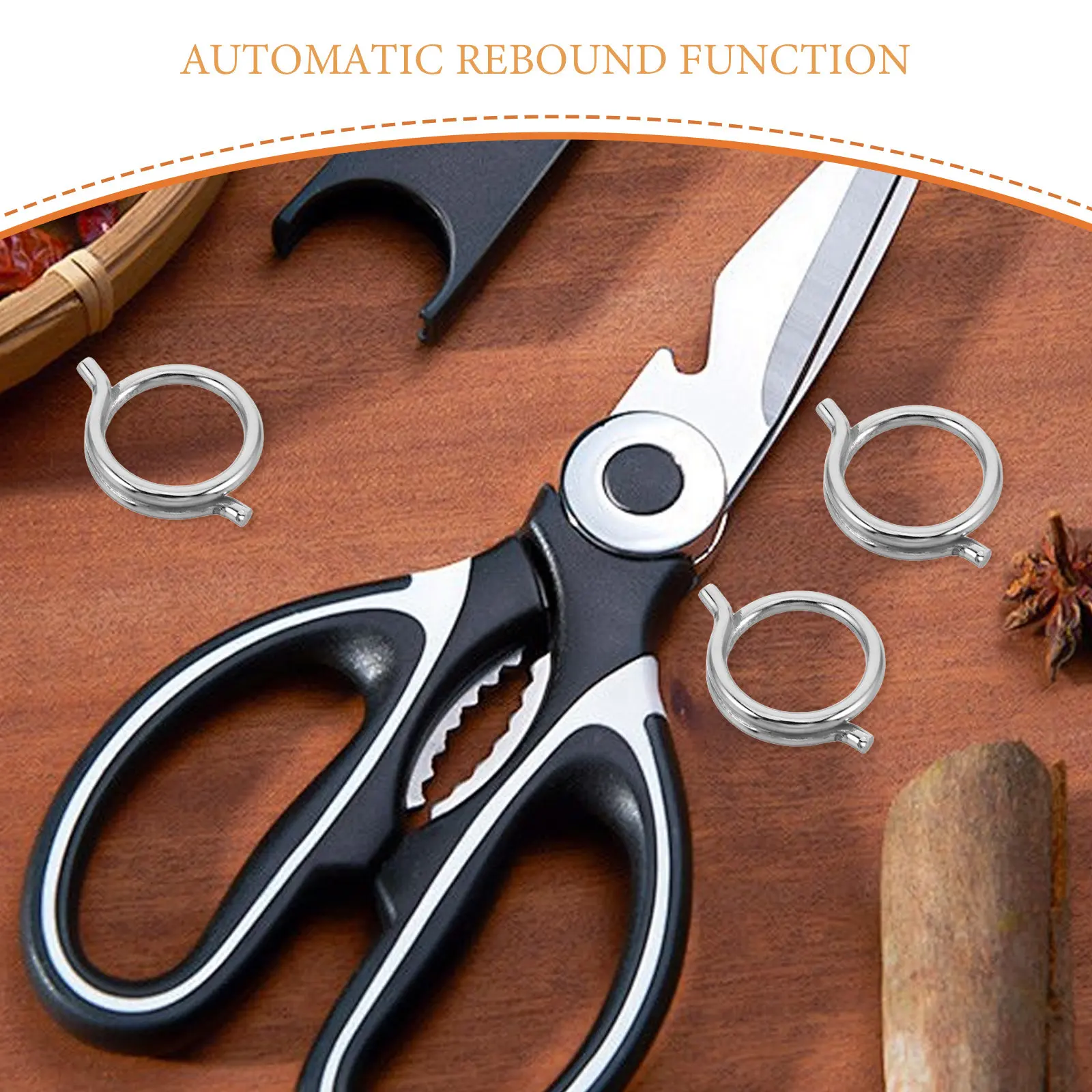 15Pcs Kitchen Shears Spring Replacement Precision Poultry Shears Springs Heavy Duty Chicken Scissors Bone Cutting Steel Meat