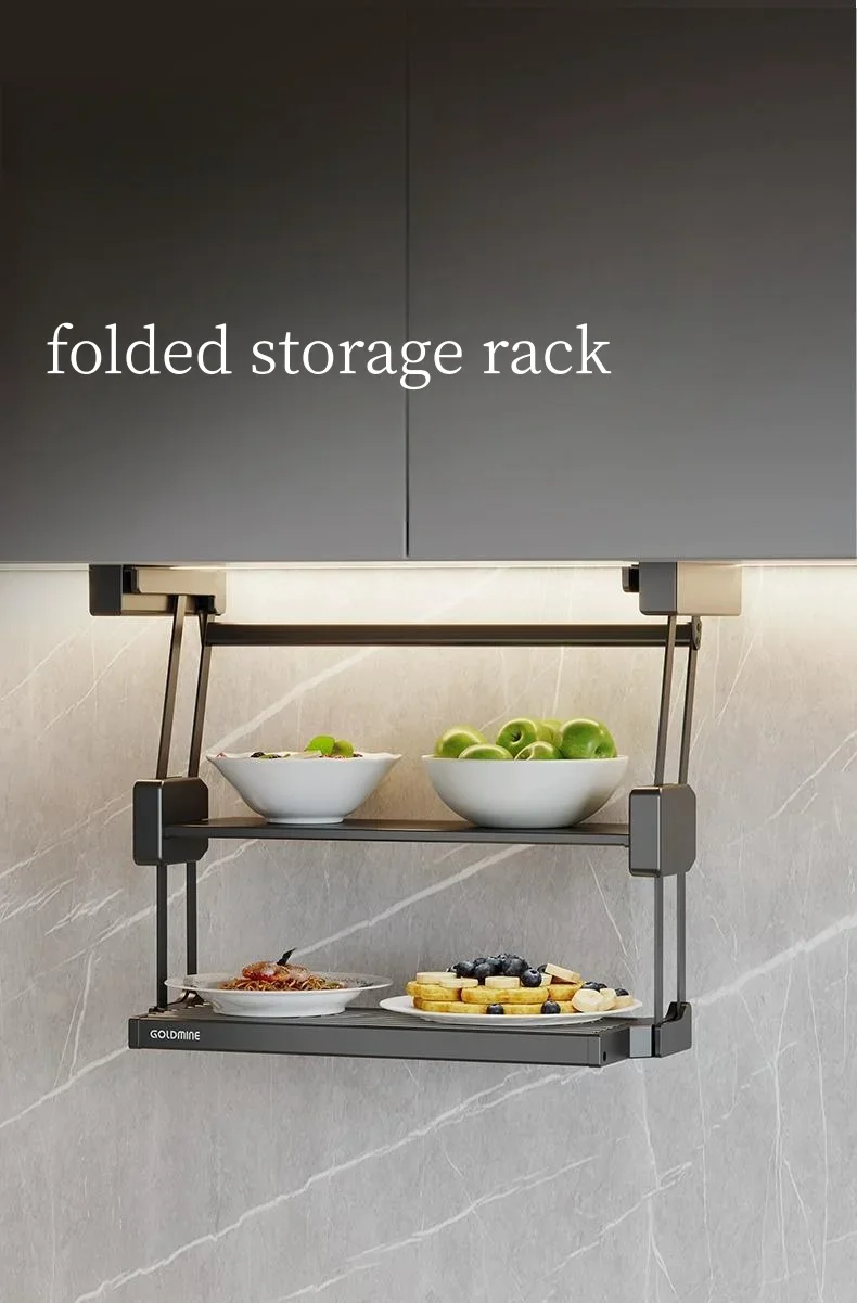 foldable pull down spice rack  under cupboard cabinet organizers 2 tiers pull down storage shelves