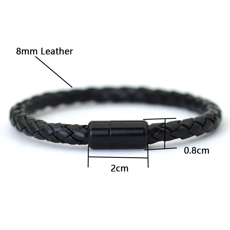 Noter 3pcs Men Bracelet Set 8mm Natural Onyx Tiger Eyes Stone Braclet Homme Magentic Clasp Leather Braslet Pulsera Hombre Gift