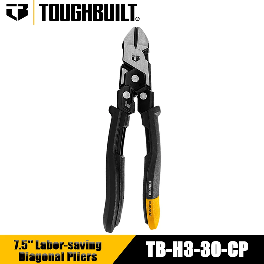 TOUGHBUILT TB-H3-30-CP 7.5\'\' Labor-saving Diagonal Jaw Pliers with Reset Spring Diagonal Pliers Hand Tools