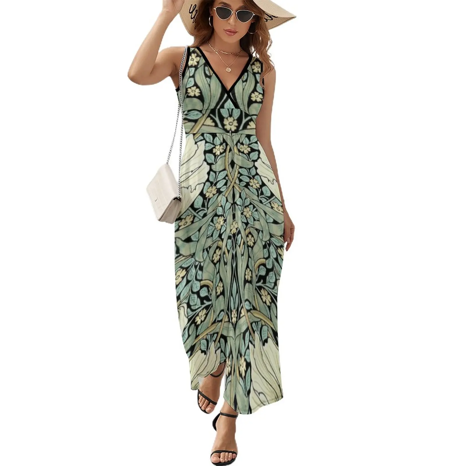 

William Morris - pimpernel Sleeveless Dress women's evening dresses Woman clothing beach outfits for women