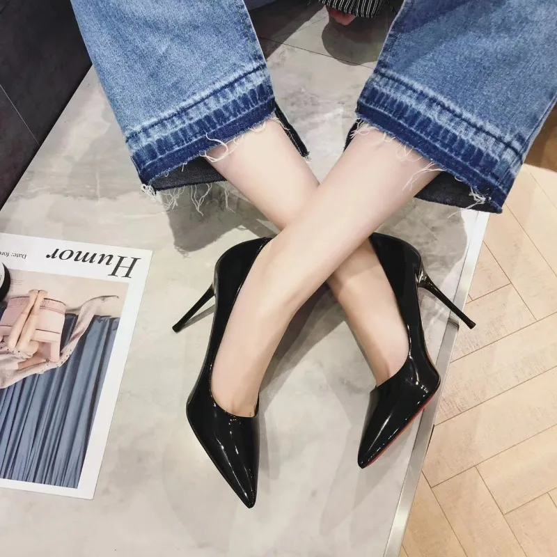 Female Shoes on Sale 2024 Spring Candy Colors Stylish Pointed Toe Women's Pumps Super High Heel 8CM or Above Ladies Dress Shoes