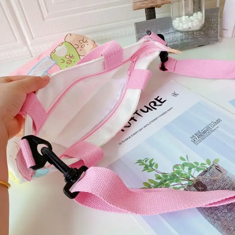 كارتون لطيف قماش حقيبة كتف حقيبة كروسبودي المحمولة حقيبة حفظ الطعام Kuromi Crossbody على ظهره حقيبة يد الترفيه #5