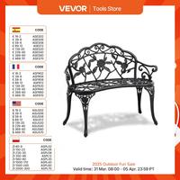 VEVOR Outdoor Bench Wooden Metal Garden Bench for Outdoors 480 lbs Load Capacity Bench Outdoor Garden Park Bench