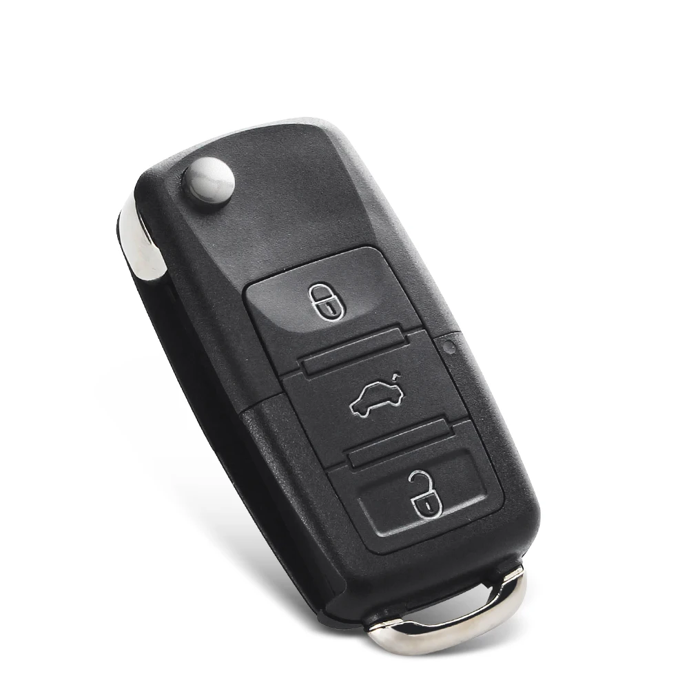 KEYYOU-carcasa plegable para llave de coche, carcasa sin cuchilla para Volkswagen, VW, Passat, Polo, Golf, Touran, Bora, Ibiza, León, Octavia,