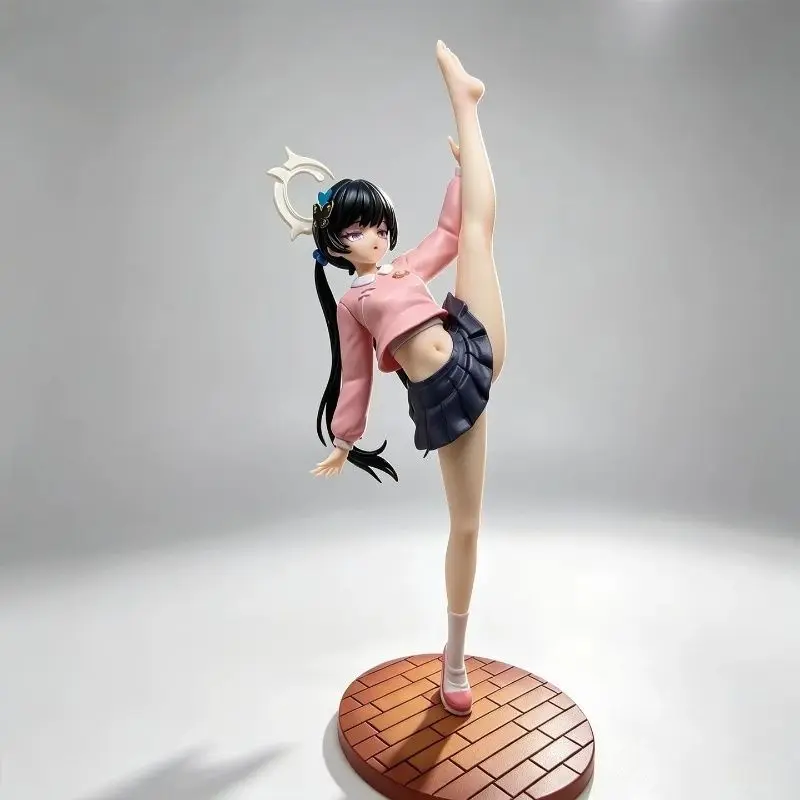 New 20cm Himari Blue Archive Figure - Data Stream Effect Blue School Uniform Lift Your Leg Sexy Movable Pvc Collectible Toy Gift